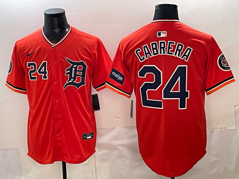 Men Detroit Tigers #24 Cabrera orange Game Nike MLB Jersey 2026032005
